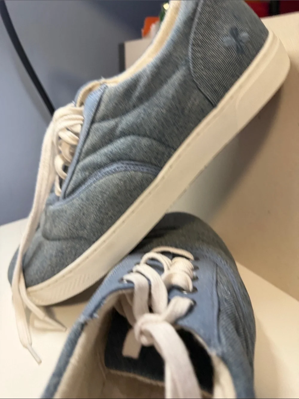 Lucky Brand Light Blue Canvas Lace-Up Sneakers